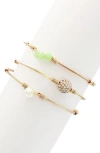 Olivia Welles Alissa Layered Bracelet In Gold/mint
