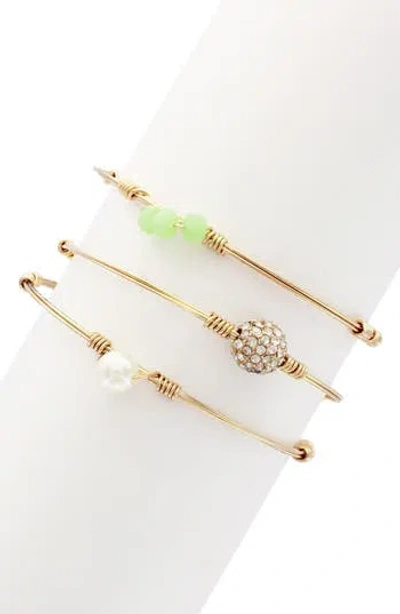 Olivia Welles Alissa Layered Bracelet In Gold/mint