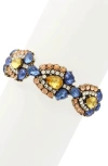 Olivia Welles Amara Crystal Bracelet In Burnished Gold / Topaz