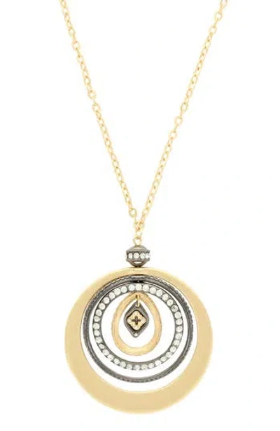Olivia Welles Amberly Crystal Pendant Necklace In Metallic