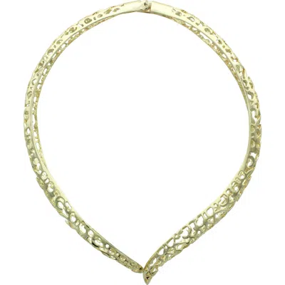 Olivia Welles Amelia Filigree Choker Necklace In Gold