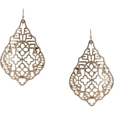 Olivia Welles Amelia Filigree Drop Earrings In Rose Gold