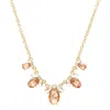 Olivia Welles Analissa Crystal Statement Necklace In Gold/peach