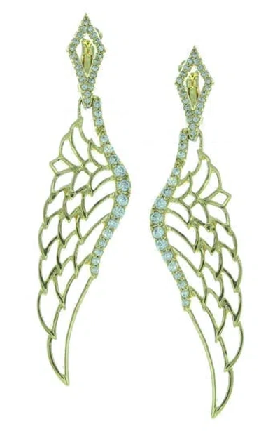 Olivia Welles Angel Wing Earrings In Green