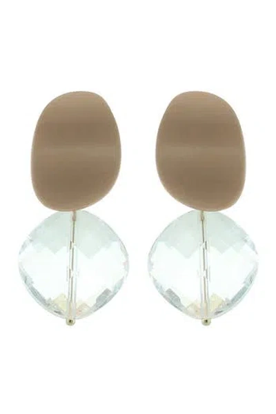 Olivia Welles Arella Lucite Drop Earrings In Green