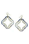 Olivia Welles Aria Geometric Quatrefoil Drop Earrings In Metallic