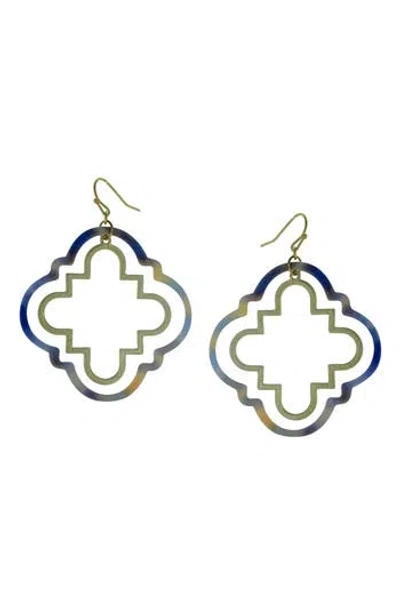 Olivia Welles Aria Geometric Quatrefoil Drop Earrings In Metallic