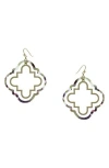 Olivia Welles Aria Geometric Quatrefoil Drop Earrings