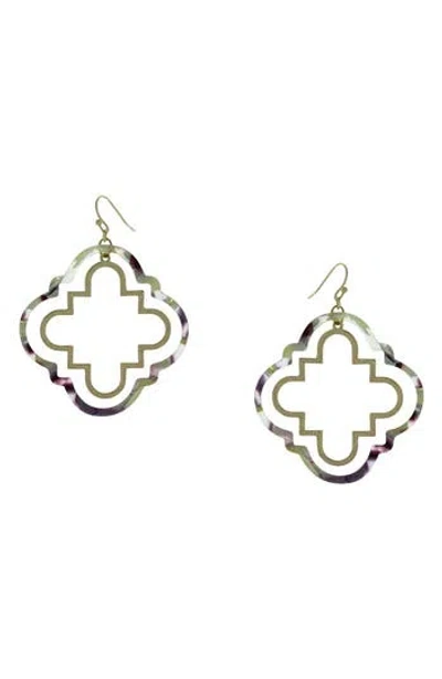 Olivia Welles Aria Geometric Quatrefoil Drop Earrings