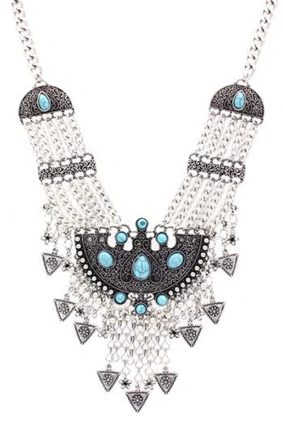 Olivia Welles Arrow Statement Necklace In Metallic