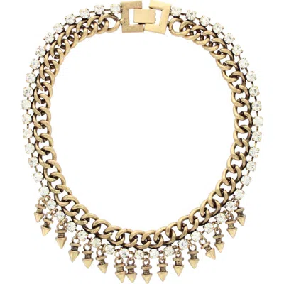 Olivia Welles Asa Crystal Chain Necklace In Gold