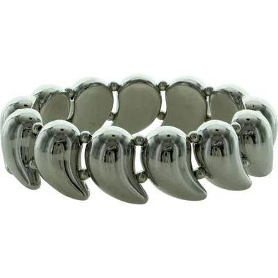 Olivia Welles Avani Puffy Teardrop Stretch Bracelet In Silver