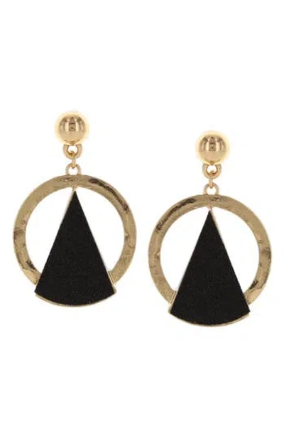 Olivia Welles Aviana Geometric Two-tone Drop Earrings In Gold