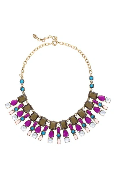 Olivia Welles Azia Fan Crystal Necklace In Multi