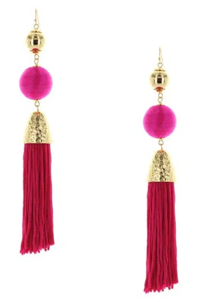 Olivia Welles Ball & Tassel Drop Earrings In Gold