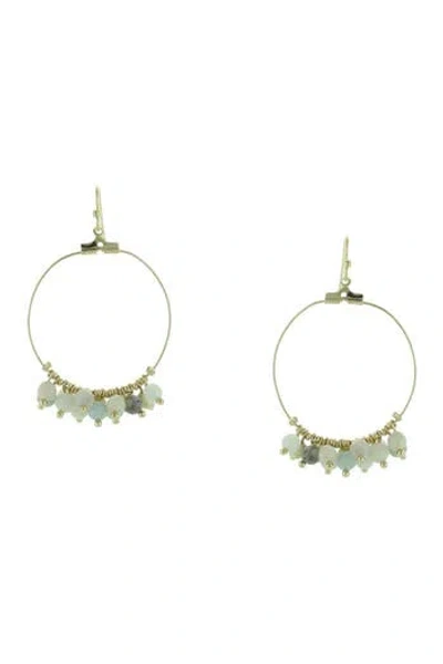 Olivia Welles Beaded Dangle Hoop Earrings In Gold