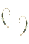 Olivia Welles Beaded Drop Earrings In Gold