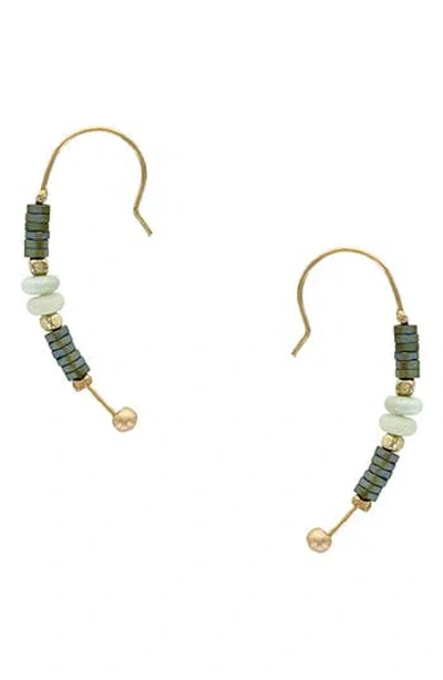 Olivia Welles Beaded Drop Earrings In Gold