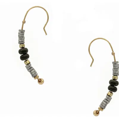 Olivia Welles Beaded Drop Earrings In Black
