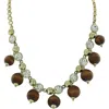 Olivia Welles Beaded Statement Necklace In Gold/brown
