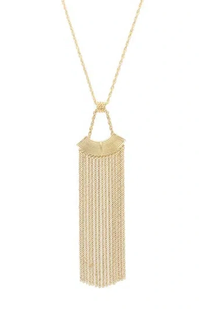 Olivia Welles Bekkah Chain Fringe Pendant Necklace In Gold