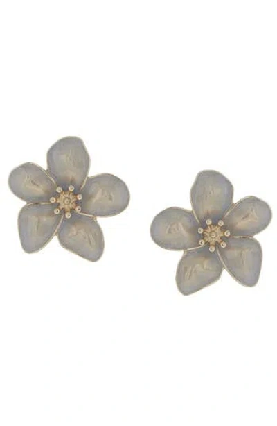 Olivia Welles Blossom Stud Earrings In Gray