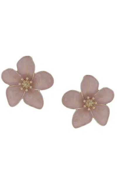 Olivia Welles Blossom Stud Earrings In Pink