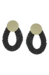 Olivia Welles Bonet Straw Drop Earrings In Multi