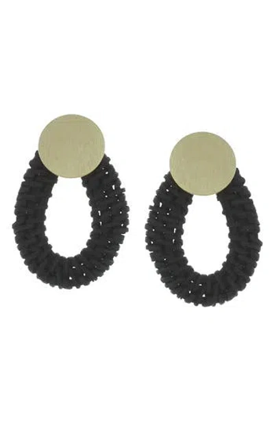 Olivia Welles Bonet Straw Drop Earrings In Pink