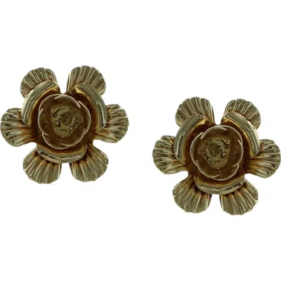 Olivia Welles Bopha Floral Stud Earrings In Gold