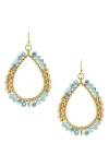 Olivia Welles Bri Beaded Teardrop Earrings In Brown