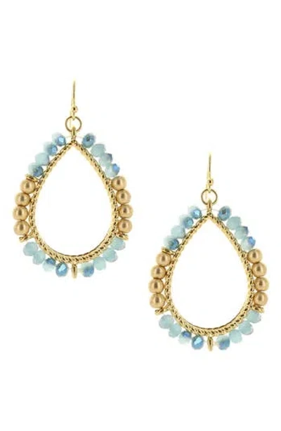 Olivia Welles Bri Beaded Teardrop Earrings In Brown