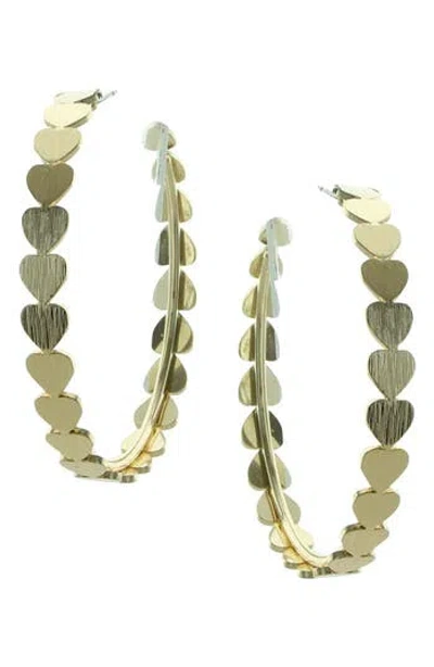 Olivia Welles Cammie Heart Hoop Earrings