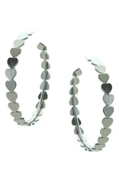 Olivia Welles Cammie Heart Hoop Earrings