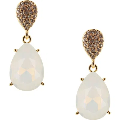 Olivia Welles Captivating Crystal Drop Earrings In Gold/white