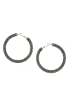Olivia Welles Carm Crystal Hoop Earrings In Gold / Gunmetal