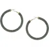 Olivia Welles Carm Crystal Hoop Earrings In Green