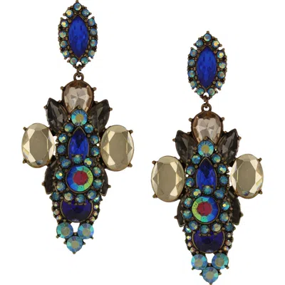 Olivia Welles Carnival Statement Drop Earrings In Blue