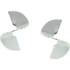 Olivia Welles Cassie Twist Ribbed Fan Drop Earrings In Metallic