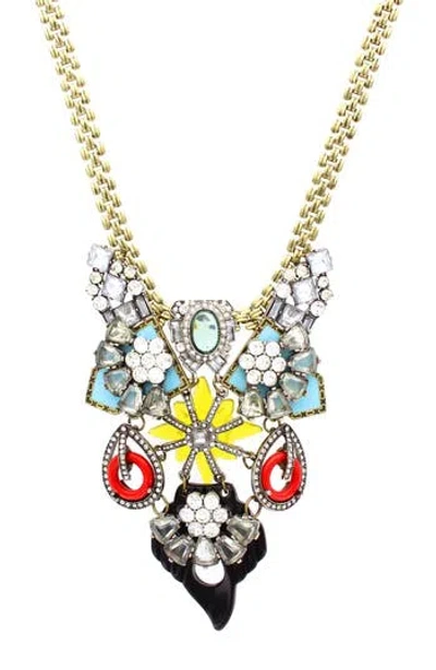 Olivia Welles Catalina Cluster Bib Necklace In Gold