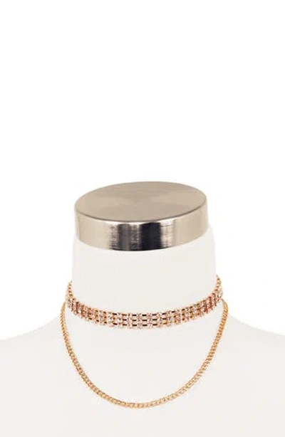 Olivia Welles Catch Your Eye Choker In Gold/clear