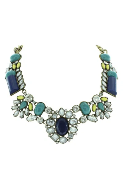 Olivia Welles Catherine Collar Necklace In Antique Gold / Blue Multi