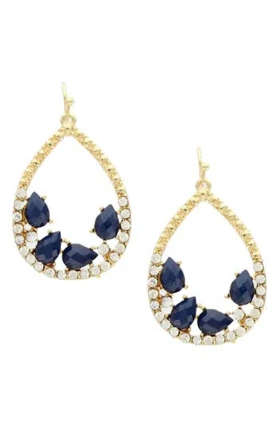 Olivia Welles Celia Crystal Teardrop Earrings In Gold
