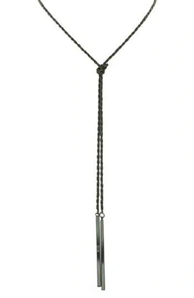 Olivia Welles Charmed Choker Y-necklace In Silver