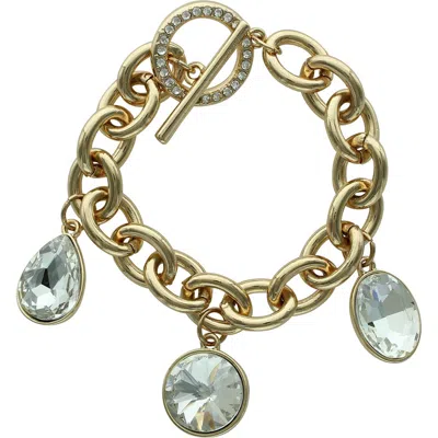 Olivia Welles Charmed Life Chain Bracelet In Gold / Clear