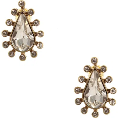 Olivia Welles Christa Teardrop Earrings In Gold / Clear