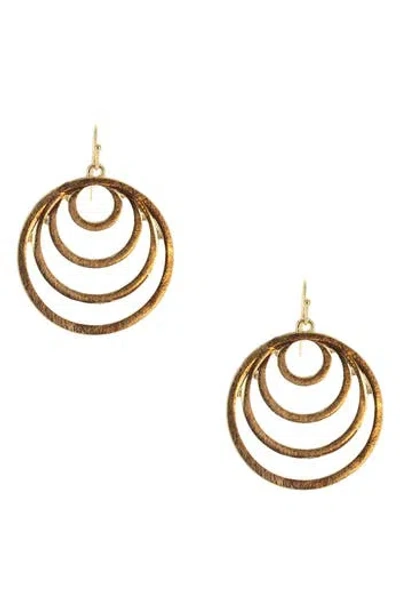 Olivia Welles Circle Drop Earrings In Gold