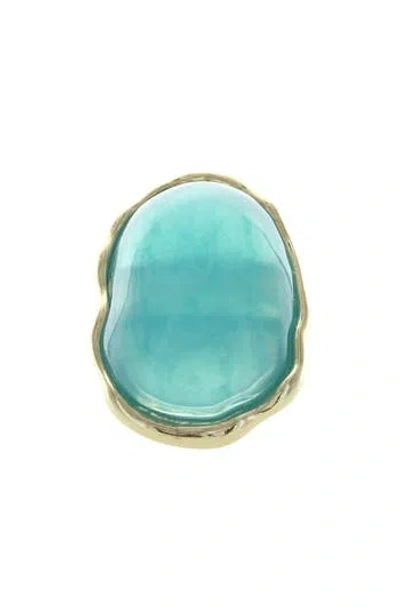 Olivia Welles Cleo Cocktail Ring In Blue