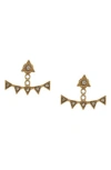Olivia Welles Cleo Crystal Jacket Stud Earrings In Gold