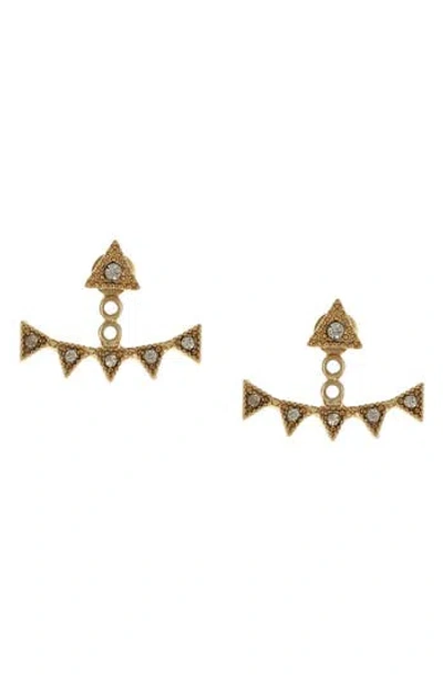 Olivia Welles Cleo Crystal Jacket Stud Earrings In Gold